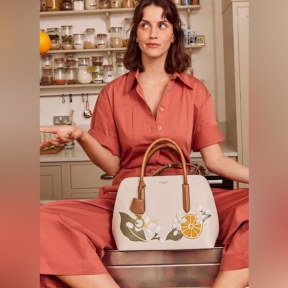 Radley London Liverpool Street 2.0 Orange Blossom Leather Multiway Ivory Handbag - Picture 6 of 16